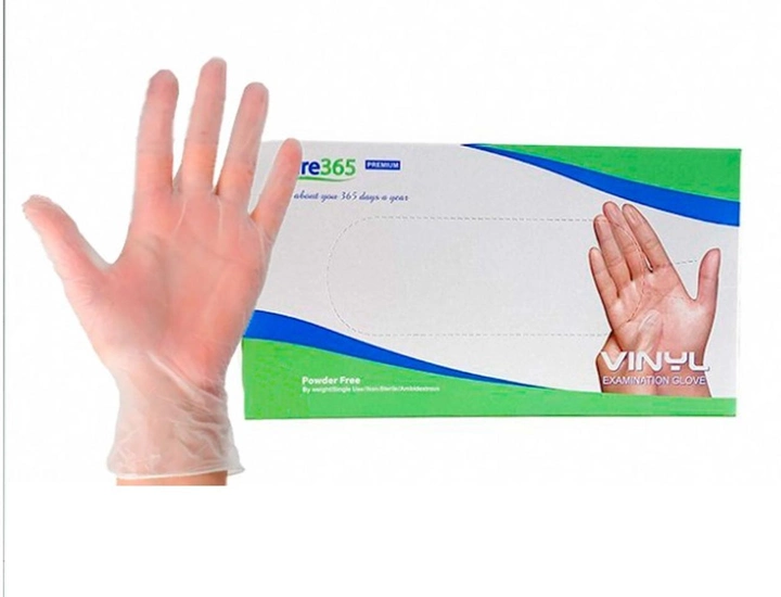 Медицинские перчатки Виниловые Medicare прозрачные (50 пар/уп) нестерильные размер L - изображение 1