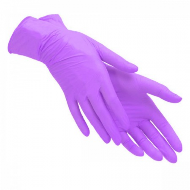 Медичні рукавички нітрилові HOFF MEDICAL фіолетові (100 шт/уп) нестерильний колір фіолетовий розмір M - зображення 2