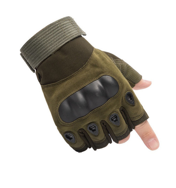 Тактичні рукавички безпалі Combat Tac Хакі M - зображення 1
