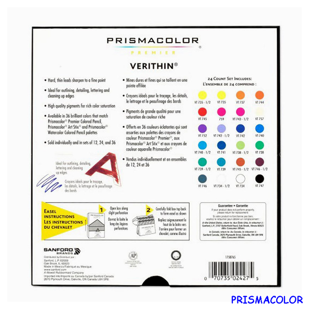 Тверді кольорові олівці Prismacolor Verithin 24 кольори - зображення 4