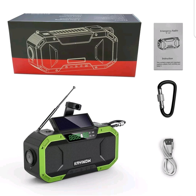Портативный Всеволновой Аварийный Радиоприемник (радио) + фонарь и павер 5000mAh Kayinow - изображение 7