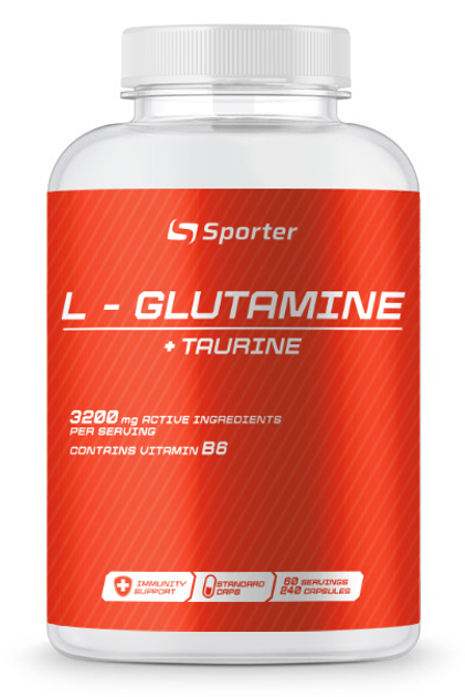 Глютамин Sporter L - Glutamine + taurine - 240 капс – фото, отзывы ...