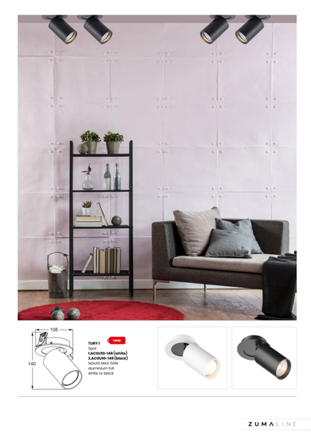 Спот Zuma Line TURY 1 WH ACGU10-148 - Фото 3 Спот Zuma Line TURY 1 WH ACGU10-148 - зображення 3
