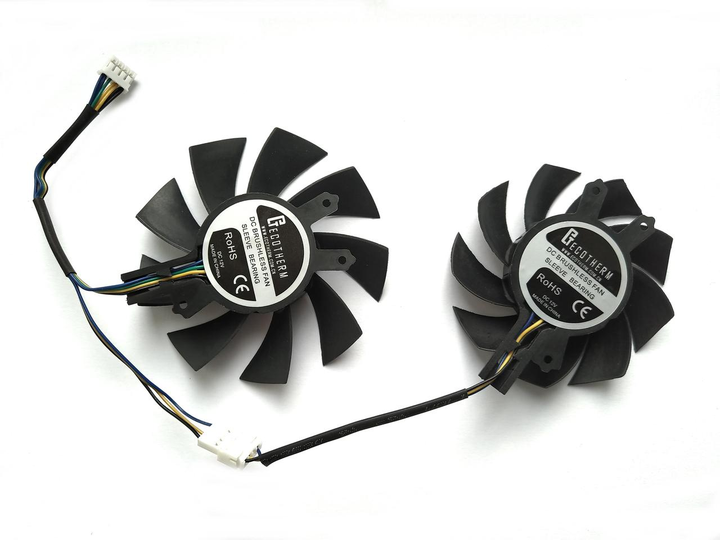 Вентилятор Ecotherm для видеокарты Zotac GTX 1660 Ti Super (GA72S2U GA82S2H) комплект 2 шт (№422) - изображение 2