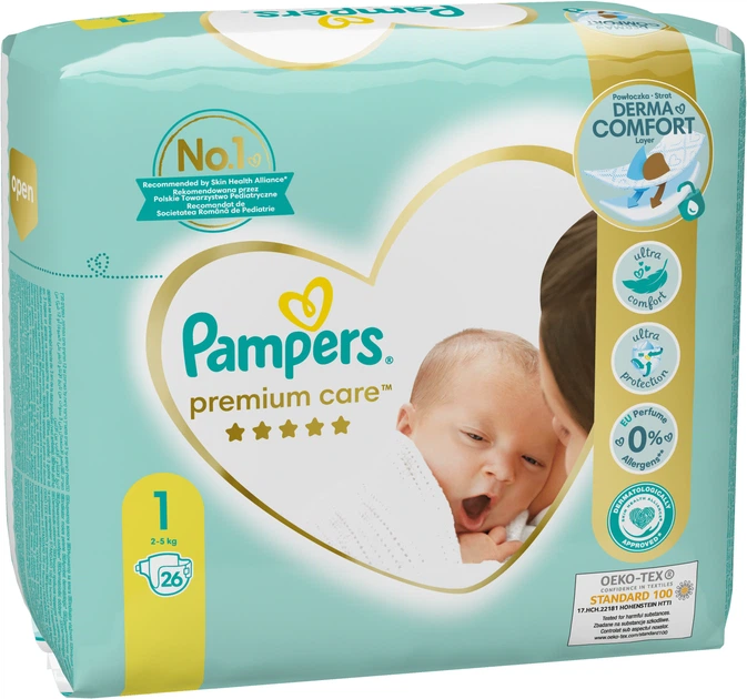 Підгузки Pampers Premium Care Розмір 1 (2-5 кг) 26 шт. (8001841104614) - зображення 3