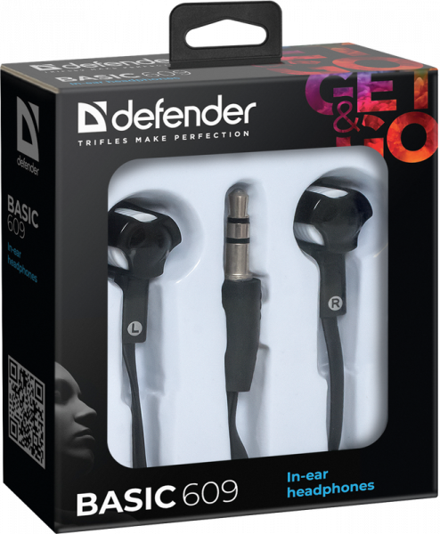 Наушники Defender Basic-609 Black/White - Фото 2 Наушники Defender Basic-609 Black/White - изображение 2