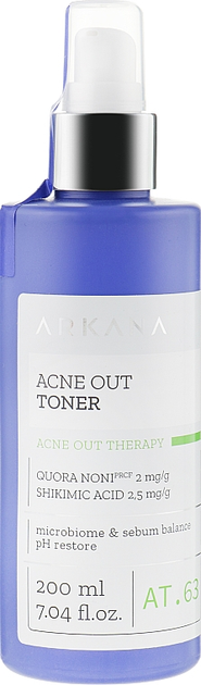 Очищающий тоник для жирной кожи и склонной к прыщам - ARKANA Acne Out ...