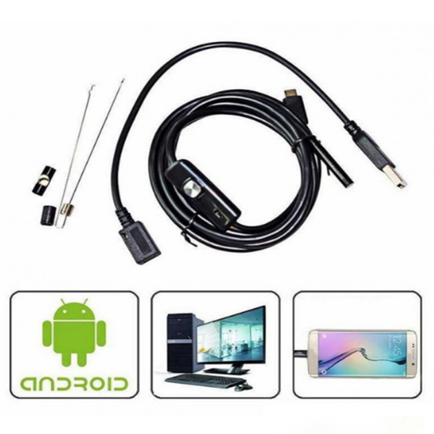 Гибкая USB камера эндоскоп для видеонаблюдения труднодоступных мест, Windows, ПК, Android