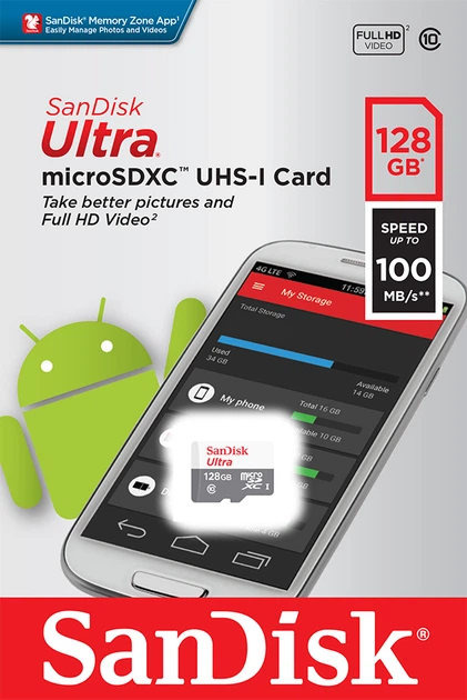 Карта пам'яті SanDisk microSDXC Ultra 128GB Class 10 UHS-I (SDSQUNR-128G-GN6MN) - зображення 2