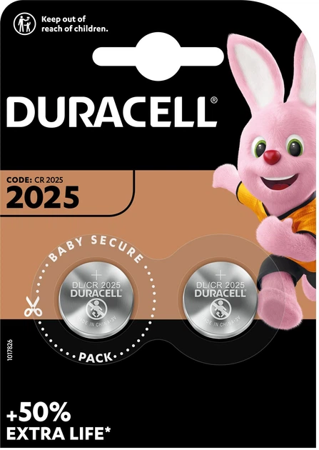 Specjalistyczna litowa bateria pastylkowa Duracell DL2025/CR2025 2 szt. (5000394045514) - obraz 2