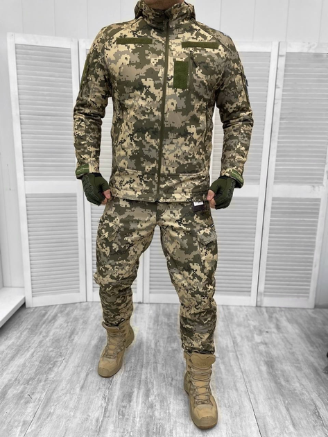 Тактична тепла зимова військова форма комплект Single Sword ( Куртка + Штани ), Камуфляж: Піксель ЗСУ, Розмір: M - зображення 1