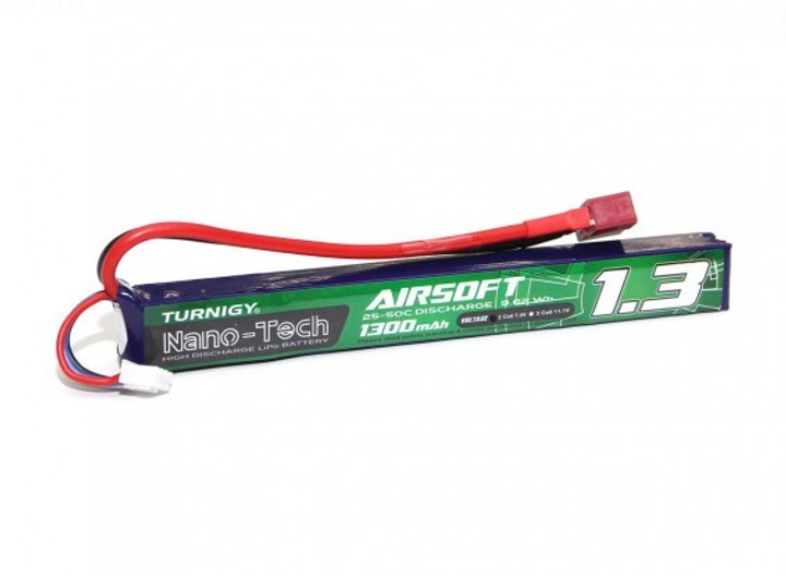 Акумулятор Turnigy LiPo 7.4v 1300mAh 25~50C (T-connector) (для Страйкболу, Airsoft) - зображення 1