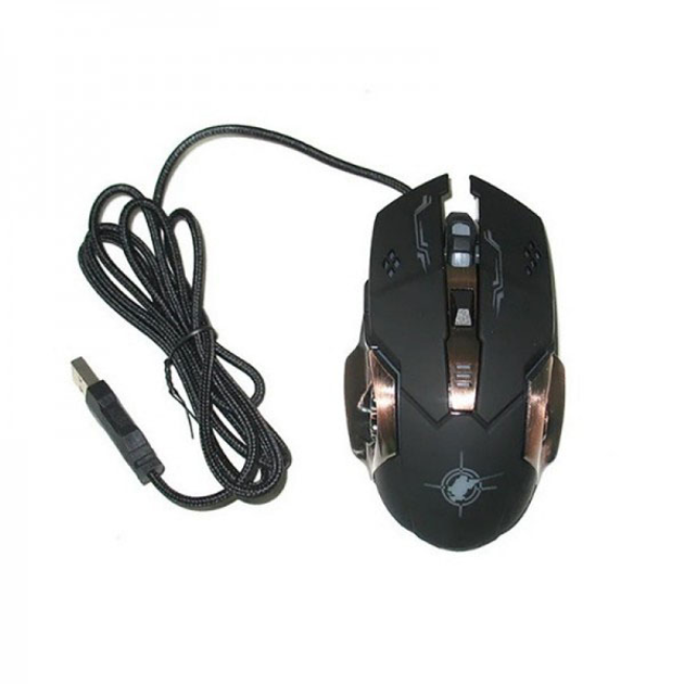 Проводная компьютерная игровая мышка с подсветкой Gaming Mouse X6 черный - изображение 4