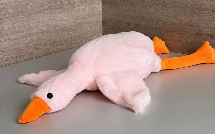 Плед іграшка подушка 3 в 1 Гусак рожевий м'яка іграшка з пледом-покривало всередині - зображення 2