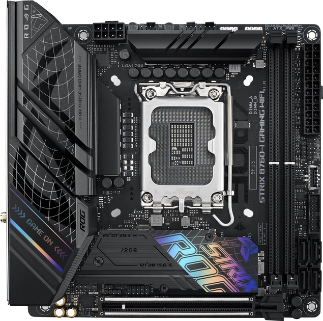 Материнська плата Asus ROG STRIX B760-I Gaming Wi-Fi (s1700, Intel B760, PCI-Ex16) - Фото 1 Материнська плата Asus ROG STRIX B760-I Gaming Wi-Fi (s1700, Intel B760, PCI-Ex16) - зображення 1