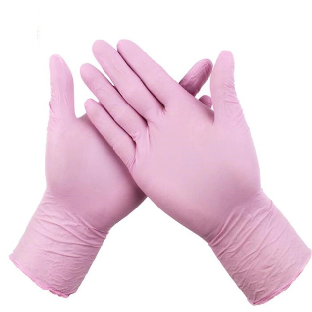 Рукавички нітрилові рожеві NITRYLEX PINK розмір L неопудрені - зображення 2