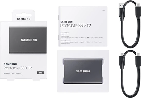 Samsung Portable SSD T7 2TB USB 3.2 Type-C (MU-PC2T0T/WW) External