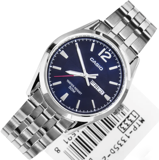 Наручные часы с тройной пряжкой Casio MTP-1335D-2AVDF Синие с серебристым - изображение 5