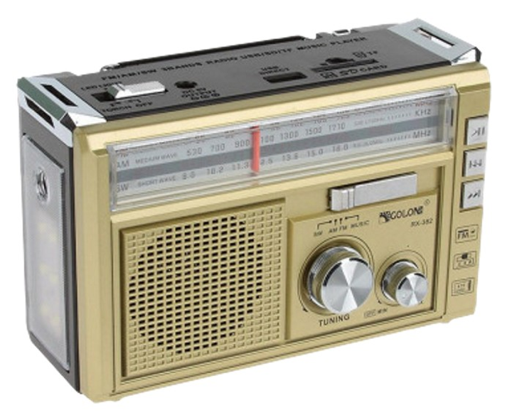 Аккумуляторный FM радиоприемник с фонариком GOLON RX-382 ФМ радио ...