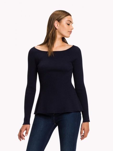 Джемпер жіночий Tommy Hilfiger WW0WW21066 M Темно-синій (8719256896573) - зображення 1