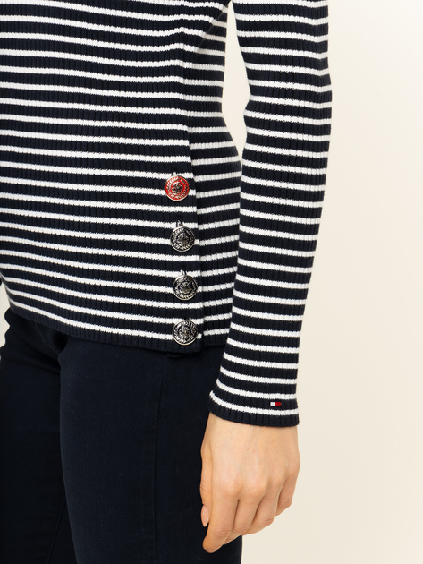 Джемпер жіночий Tommy Hilfiger Joelle C-Nk Swtr WW0WW27018 XS Темно-синій (8719861240075) - зображення 4