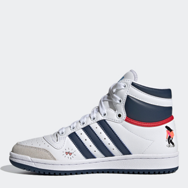 Жіночі кеди високі adidas Originals Top Ten Junior FY7163 36 2/3 (4UK) Білий/Синій (4062065770904) - зображення 3