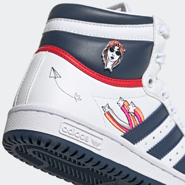 Жіночі кеди високі adidas Originals Top Ten Junior FY7163 36 2/3 (4UK) Білий/Синій (4062065770904) - зображення 8