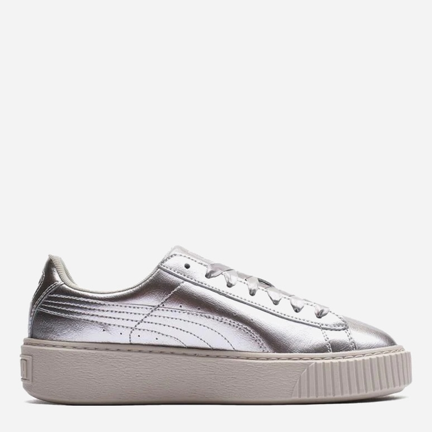 Damskie tenisówki Puma Basket Platform 36603102 39 (5.5UK) 25 cm Srebrne (4059504139132) - obraz 1