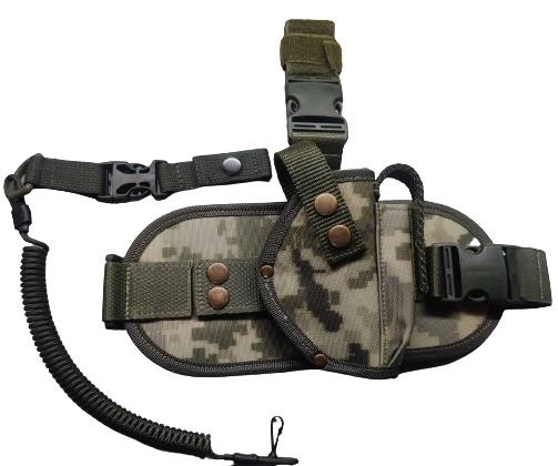 Кобура для пистолета Макаров набедренная с платформой (cordura пиксель мм14), шнур (тренчик) 991 - изображение 1