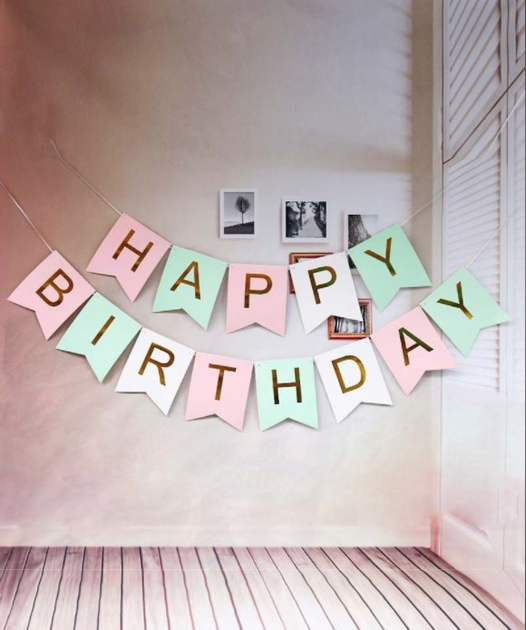 Паперові Прапорці Happy Birthday Макарун - зображення 2