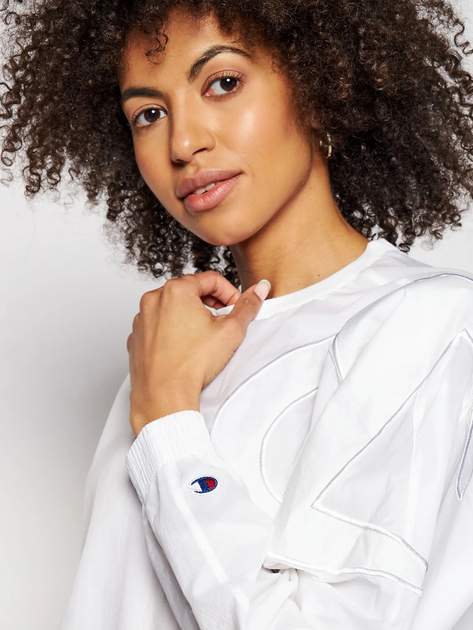 Bluza damska bez kaptura Champion 112989-WW001 XS Biała (8056426962523) - obraz 4