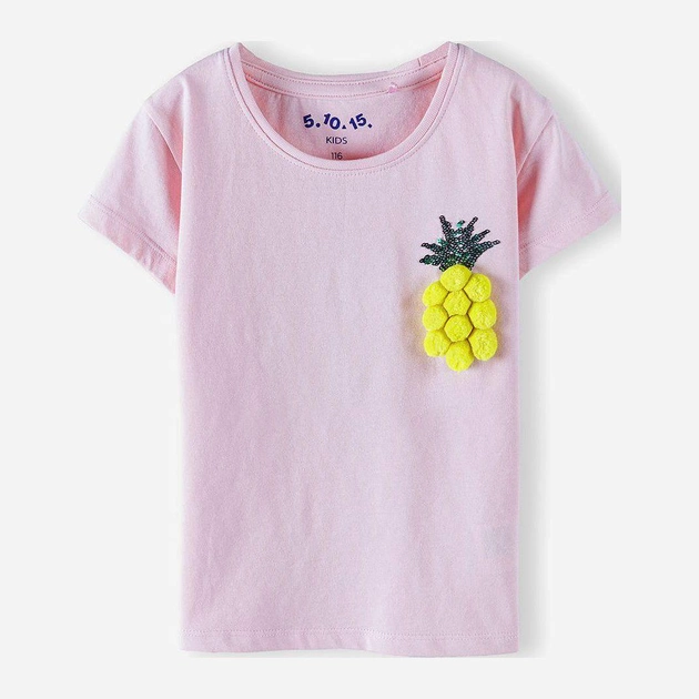 T-shirt dziecięcy dla dziewczynki 5.10.15 Urban Tropics 3I4059 122 cm Różowy (5902361983686) - obraz 1