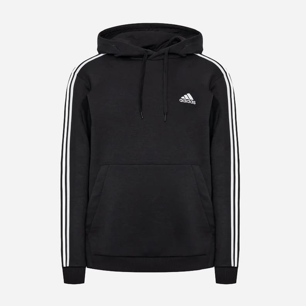 Bluza męska z kapturem ocieplana Adidas 3 Stripe Fleece Hoody Czarna GK9072 M Czarna (4064045329119 ) - obraz 5