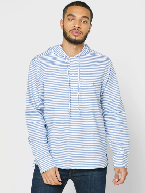 Bluza z kapturem GANT Gbpord Stripe Pop Reg Hood 3013124 M Bright Cobalt (7325705704583) - obraz 1