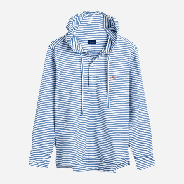 Bluza z kapturem GANT Gbpord Stripe Pop Reg Hood 3013124 M Bright Cobalt (7325705704583) - obraz 5