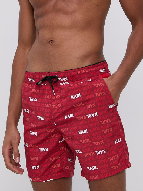 Szorty plażowe Karl Lagerfeld KL21MBM06 XL Czerwone (8052283338051) - obraz 1