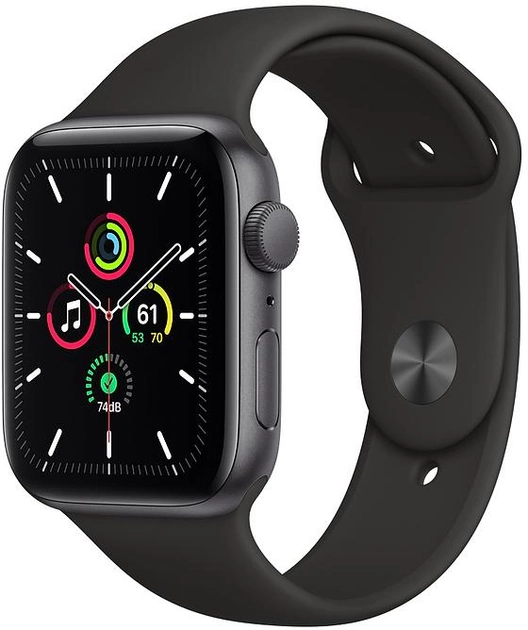 Смарт-часы Apple Watch SE GPS 44mm Space Grey Aluminium Case with Black Sport Band (MYDT2UL/A) - изображение 1