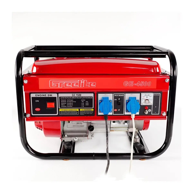 Генератор бензиновый GreeLite GE-4500 2.2кВт электрогенератор для дома ...