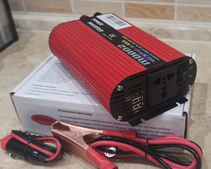 Преобразователь напряжения инвертор Power Inverter Wimpex 2000W 12v/220v/2000W/2USB (par_WX 2000) - изображение 2