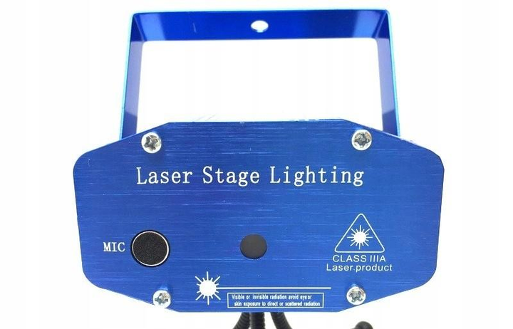 Лазерный проектор, стробоскоп, диско лазер UKC HJ08 4 в 1 c триногой Blue - изображение 3