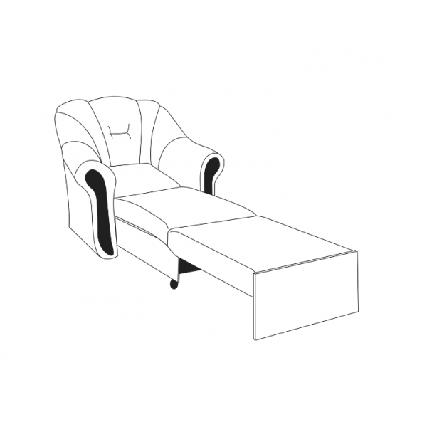 Крісло м'яке Мустанг 980*960*940 (розкладне) з Дерева+ДСП/текстиль МФ Модерн - зображення 3