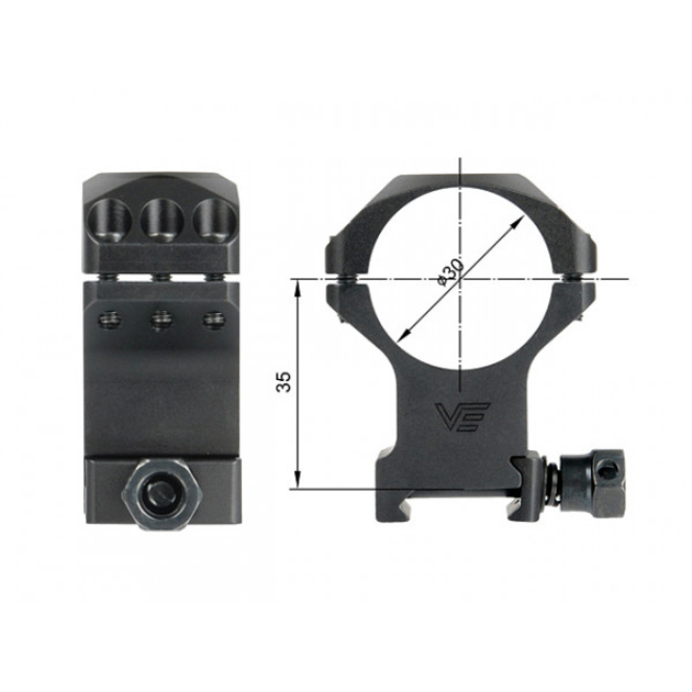 30mm X-ACCU 1.5" High Profile Scope Rings [Vector Optics] кольца для оптики - изображение 2