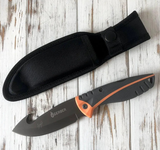 Тактический туристический охотничий нож с крюком в чехле Gerber Bear Grylls BG D752 23 см - изображение 2