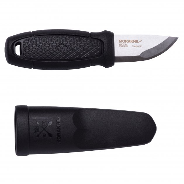 Нож Morakniv Eldris Black, нержавеющая сталь, шнурок, огниво (12629) - изображение 1