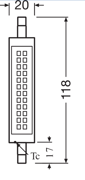 Лампа светодиодная 12W 220V 1521lm 2700K R7s 20х118mm кукуруза [4058075432734] LEDVANCE LED SLIM LINE R7S - изображение 2