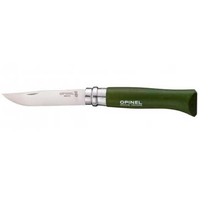 Нож Opinel №8 Inox VRI зеленый, в блистере (001980) - изображение 1