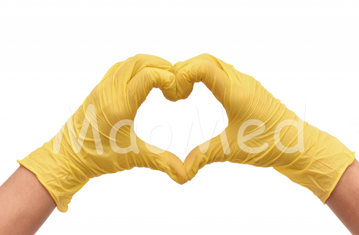 Нитриловые перчатки Medicom SafeTouch® Advanced Yellow без пудры текстурированные размер M 100 шт. Желтые (3.8 г) - изображение 2