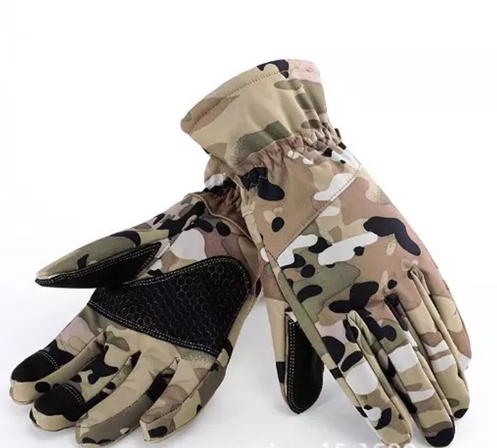 Тактические перчатки зимние военные, армейские зимние перчатки ВСУ мультика размер XL - изображение 1