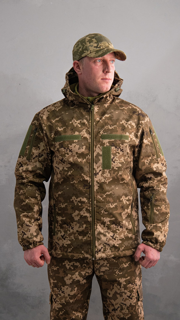 Куртка тактическая Softshell Пиксель ВСУ (Размер 46) - изображение 1