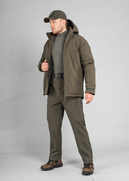 Куртка тактическая FCTdesign зимняя Патрол Софтшелл 48-50 хаки - изображение 2
